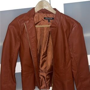Baccini Women's Leather Jacket in Rich Rust